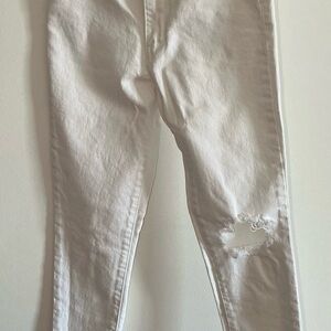 Women's White Distressed Jeans